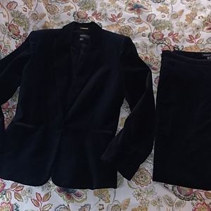 Mango dark blue velvet suit